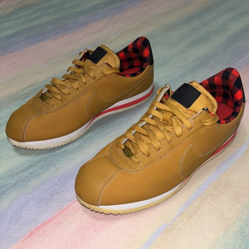 Nike Cortez basic premium classic 72 sneakers size 10.5 men Wheat PLAID - Picture 2 of 9
